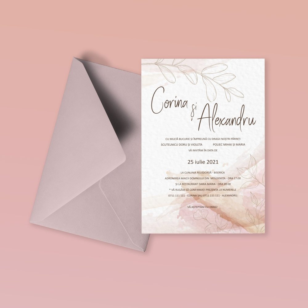 Invitatie nunta Corina și Alexandru