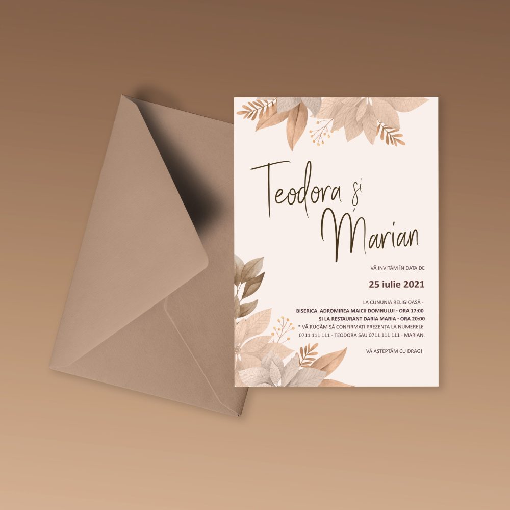Invitatie nunta Teodora și Marian