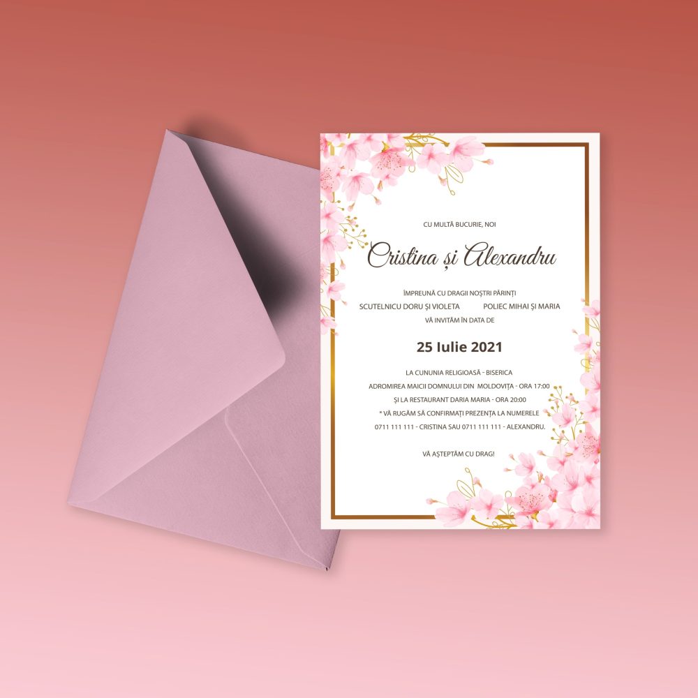 Invitatie nunta Cristina și Alexandru