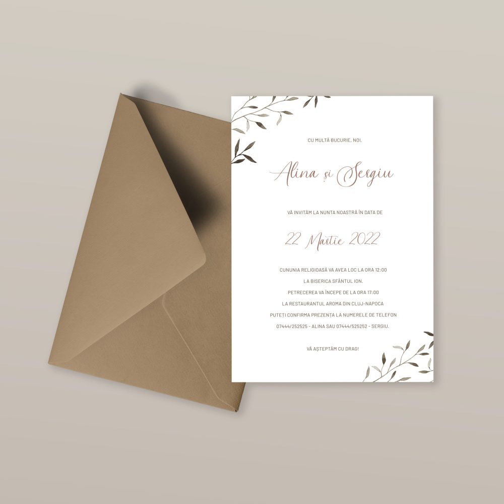 Invitatie nunta Alina și Sergiu