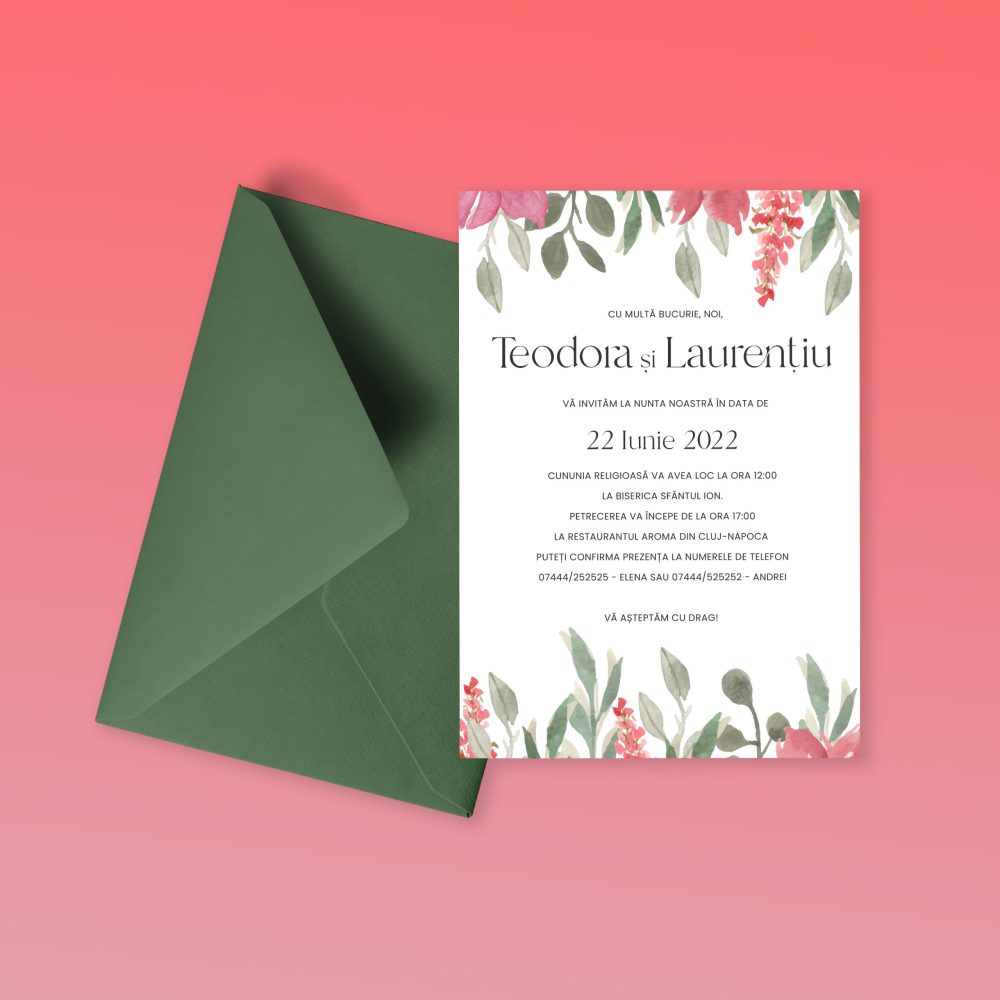 Invitatie nunta Teodora si Laurentiu
